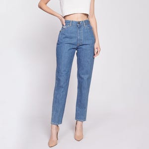 Small 80s Lee Riders High Waisted Mom Jeans 26" | Vintage Denim Tapered Leg Jeans