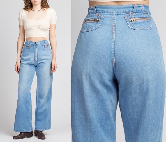 70s High Waist Flared Jeans - Medium, 29" | Vintag
