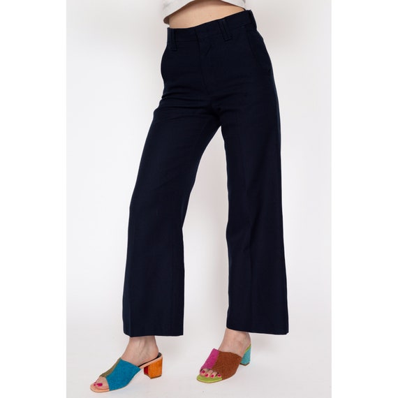 XS 70s Levi's Midnight Blue High Waisted Flared P… - image 2