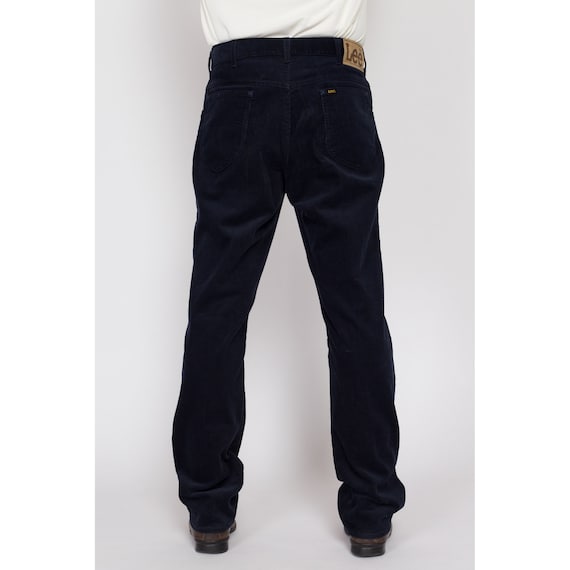 34x32 80s Lee Riders Navy Blue Corduroy Trousers … - image 6