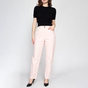Medium 90s Liz Claiborne Light Pink Mom Jeans 28&quot; | Vintage Lizwear Denim Tapered Leg High Waisted Jeans