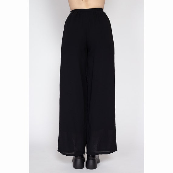 XS Y2K Black High Waisted Sheer Illusion Wide Leg… - image 6