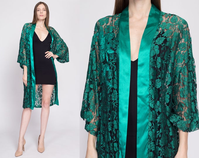 Jade Robe With Pockets 90s Victoria's Secret Jade Green Lace Lounge Robe One Size | Vintage ...