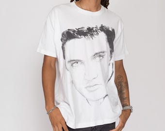 Nixon & Elvis T-shirt (L) Vintage White 90s We're Dead Large Men