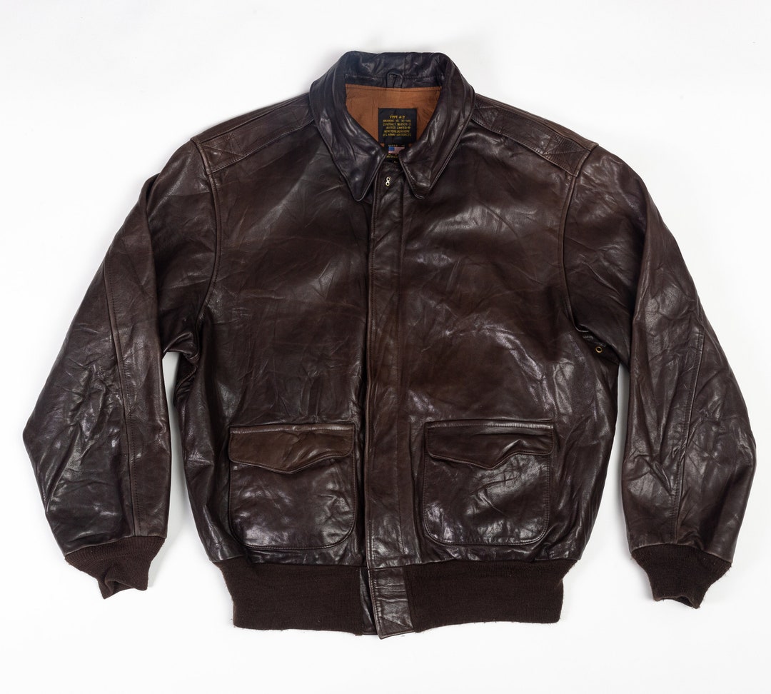 Vintage Avirex A-2 Leather Bomber Jacket Men's Large - Etsy