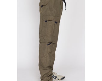 Medium 90s Olive Green Zip off Windbreaker Pants | Vintage Water