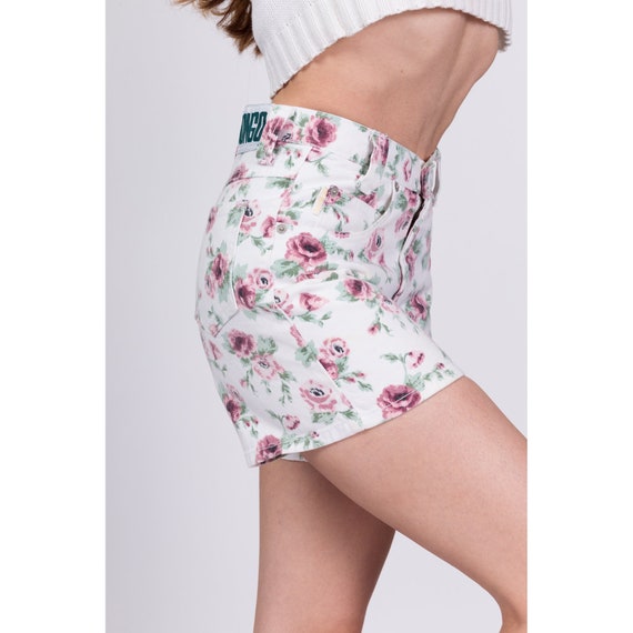 XS Vintage Bongo High Waisted Floral Jean Shorts … - image 2