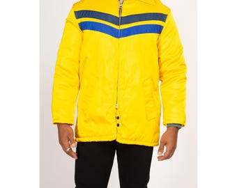 saru4325様 60s 70s B-9 フライトジャケット 民間yellow Medium 70s Yellow Fireman Jacket | Vintage Insulated Zip up Puffy