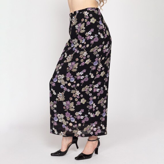 Medium 90s Black Floral High Waisted Maxi Skirt Vintage Boho Grunge A Line Skirt Etsy Australia