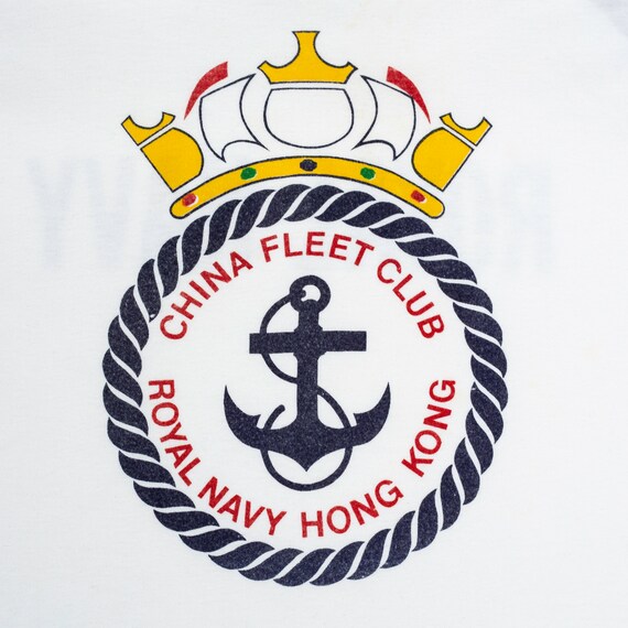 Medium 90s China Royal Navy Fleet Club T Shirt Me… - image 5