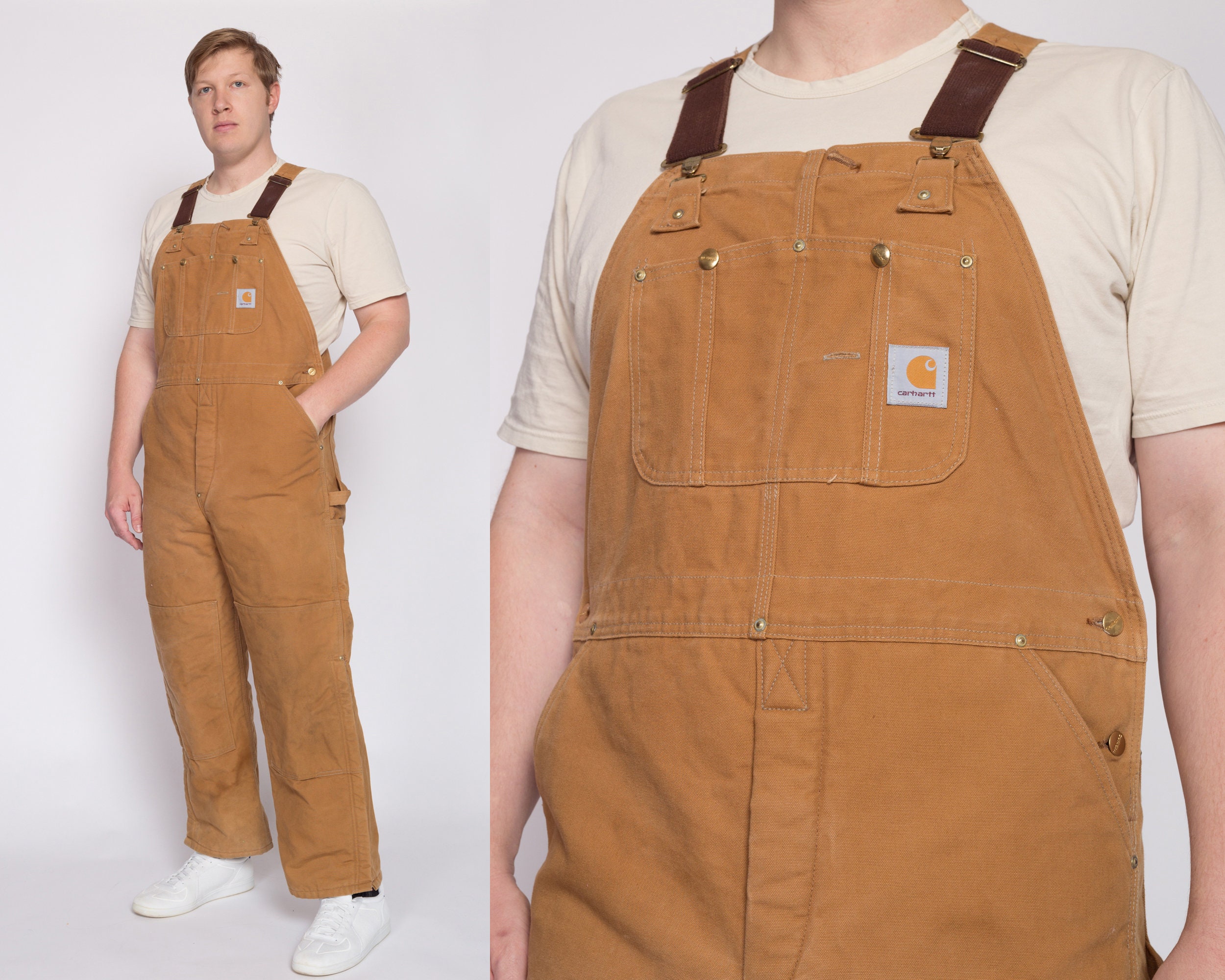44x31 Vintage Carhartt Insulated Quilt Lined Overalls | 90s Y2K