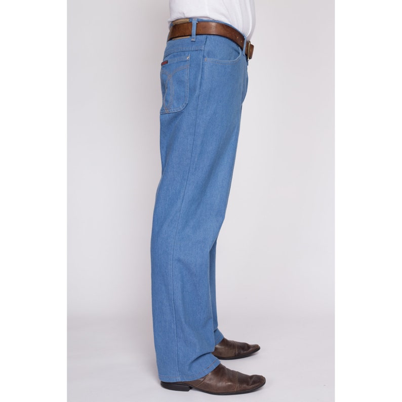 Pantalon en denim bleu 36x32 des années 80 Pantalon en jean taille haute vintage image 5