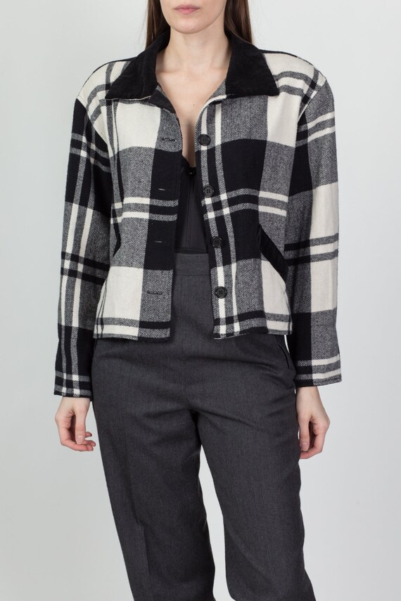 Plaid jacket shop black and white
