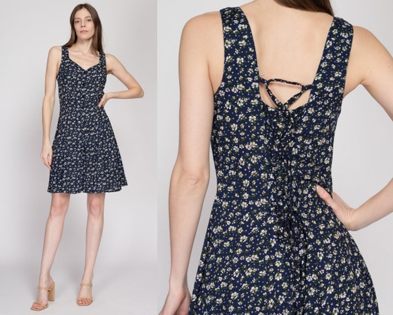 Navy Floral Button Front Romper