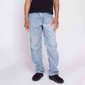 90s Carhartt Flannel Lined Jeans 36x32 | Vintage Distressed Relaxed Straight Leg Workwear Dungarees