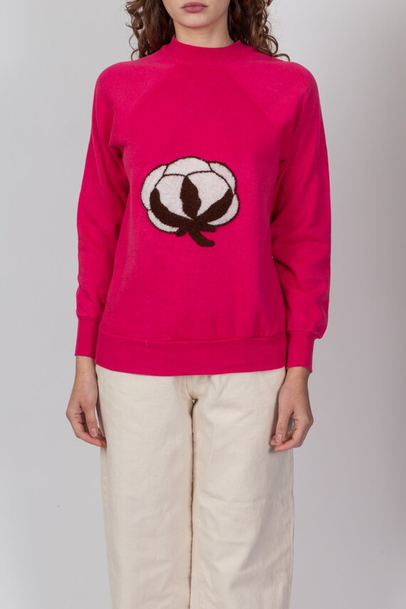 80s Hot Pink Cotton Ball Sweatshirt 