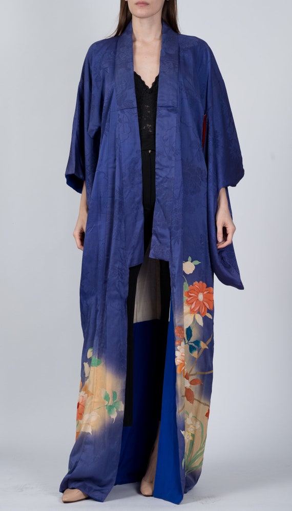 Vintage 1940s Japanese Floral Kimono, As Is One S… - image 4