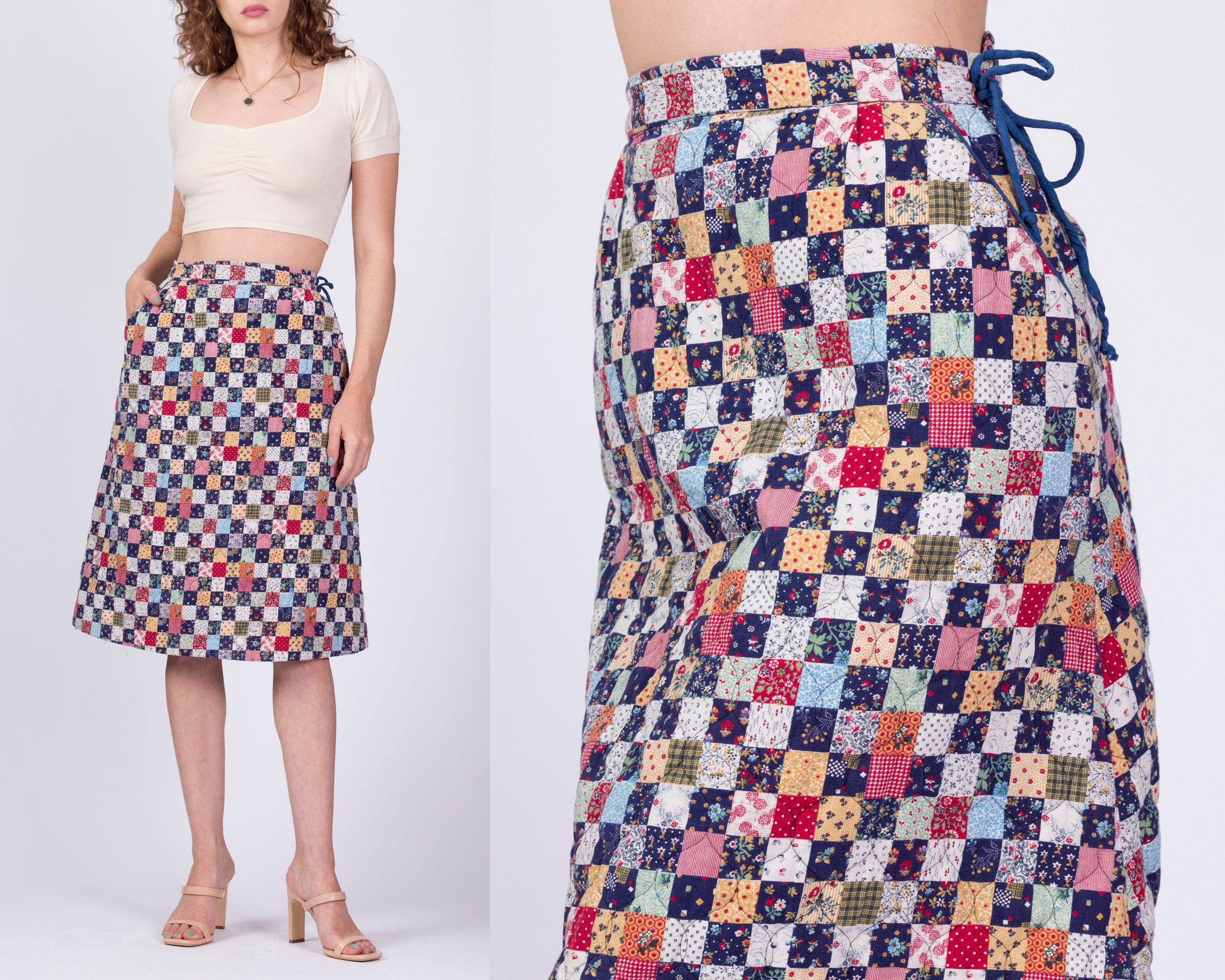 Patchwork Wrap Skirt - Etsy