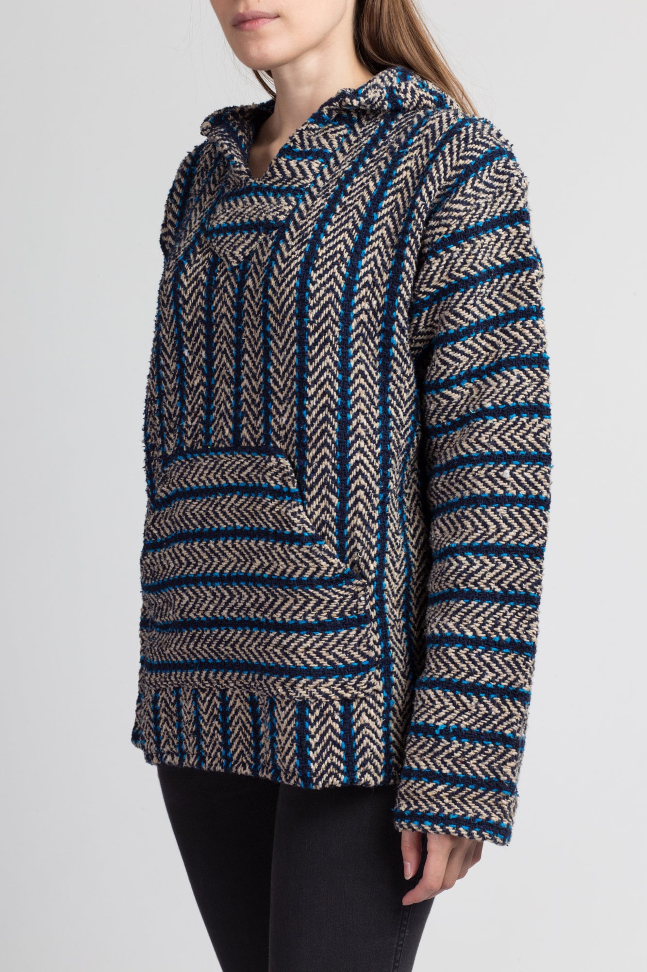 90s Striped Baja Drug Rug Hoodie Men's Medium Vintage Etsy