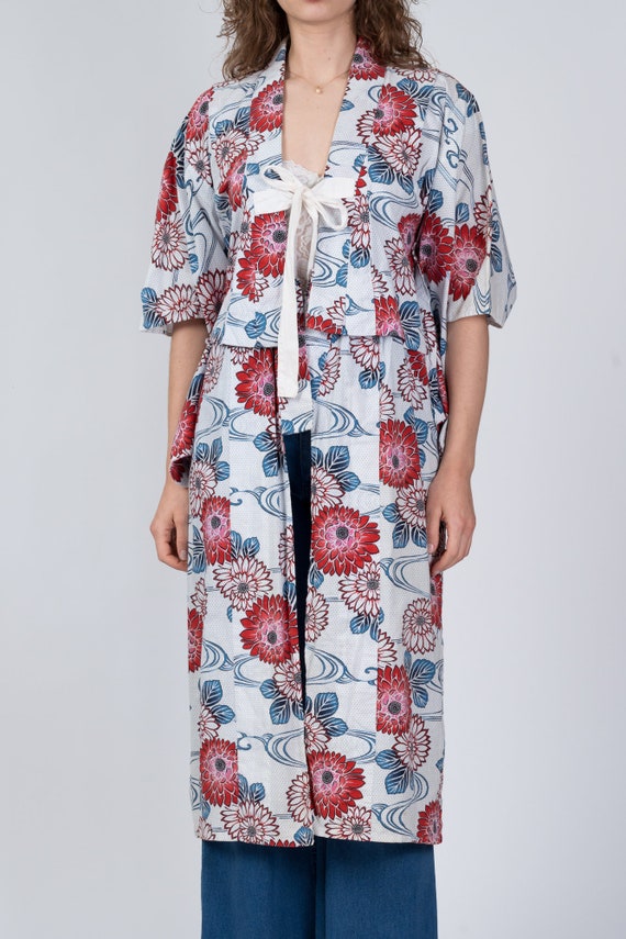 Sm-Med Vintage Floral Kimono | Boho Japanese Cott… - image 2