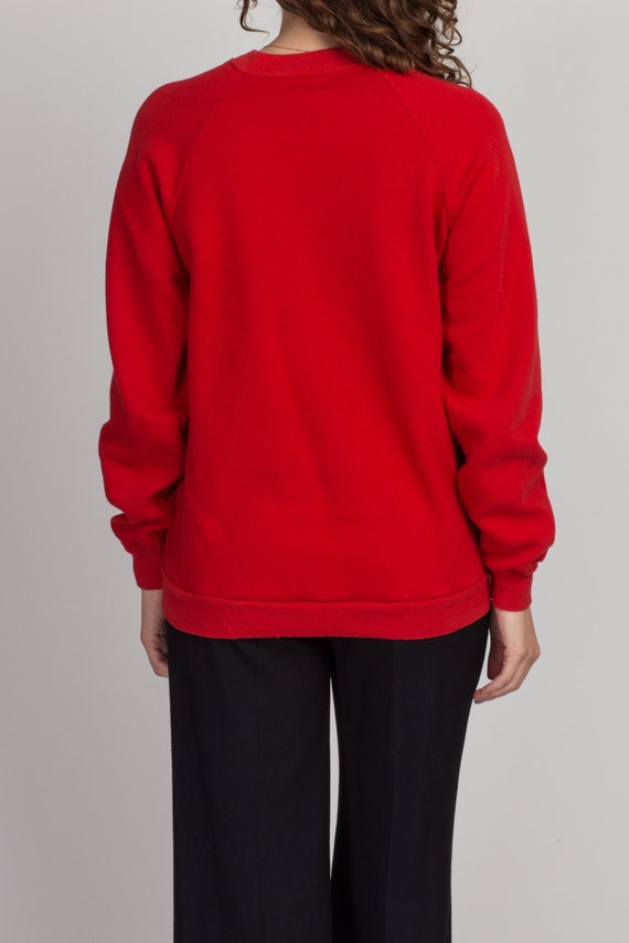 Medium 80s Red Raglan Sleeve Sweatshirt Unisex | … - image 5