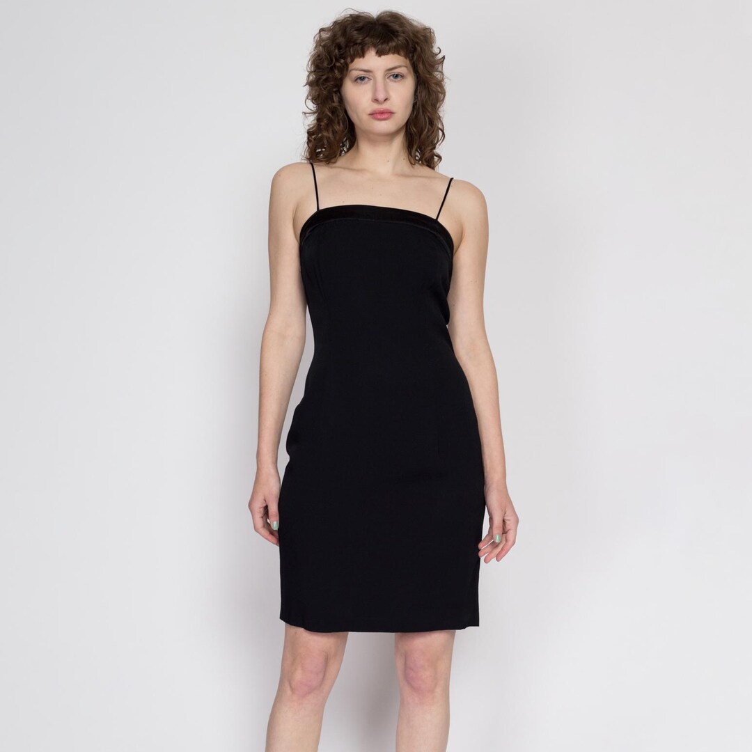 Medium 90s Square Neck Little Black Dress Petite | Vintage A Line Spaghetti Strap Mini Party Dress Medium 90s Square Neck Little Black Dress Petite | Vintage A Line Spaghetti Strap Mini Party Dress