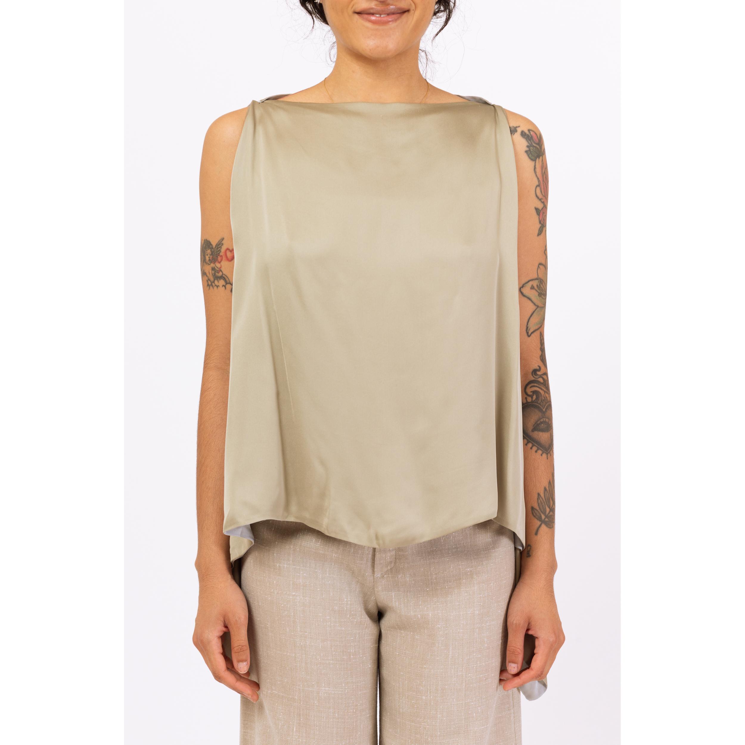 ヴィンテージ ジョルジオ アルマーニ フローイ セージ グリーン シルク