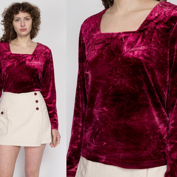 Crushed Long Sleeve Cerise Shirt main image 0