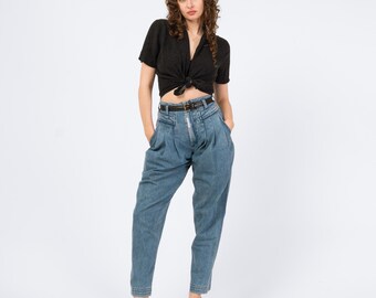 Vintage 80er Jahre Z Cavaricci Falten Jeans - Größe 27 | High Rise Denim Streetwear Grunge Jeans