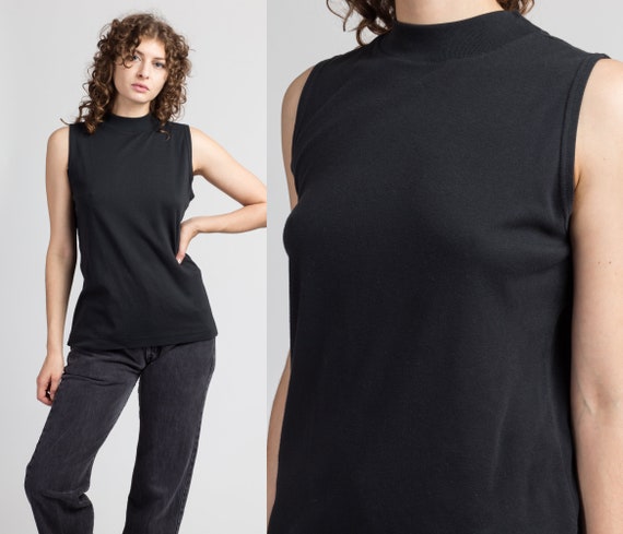 ON SALE Vintage Oversized Plain Black Long sleeve Slouchy BlouseTop from 90/'sminimal