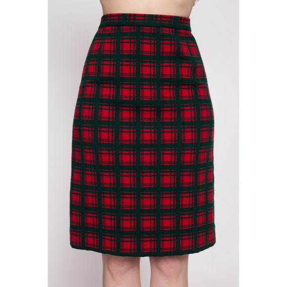 60s I. Magnin Plaid Pencil Skirt Extra Small | Vi… - image 2