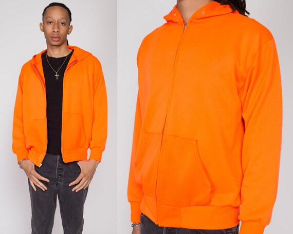 Neon orange best sale zip up hoodie