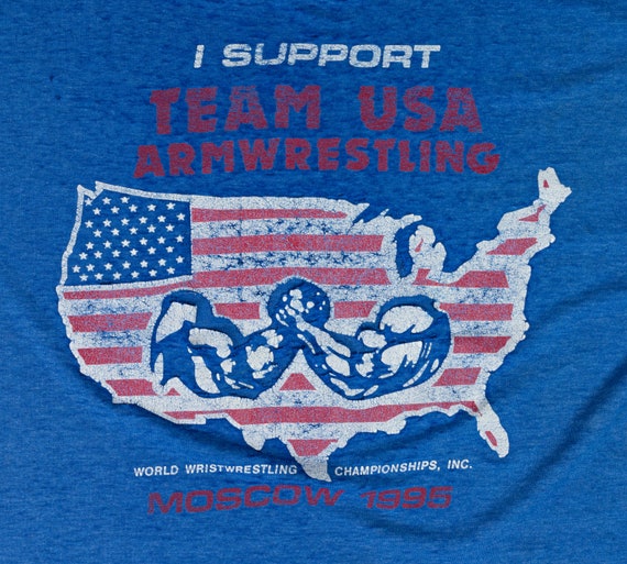 XL 1995 World Armwrestling Championships Moscow T Shi… Gem