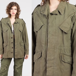 Vintage 1960s Distressed Dutch Army Field Jacket - Men's Small to