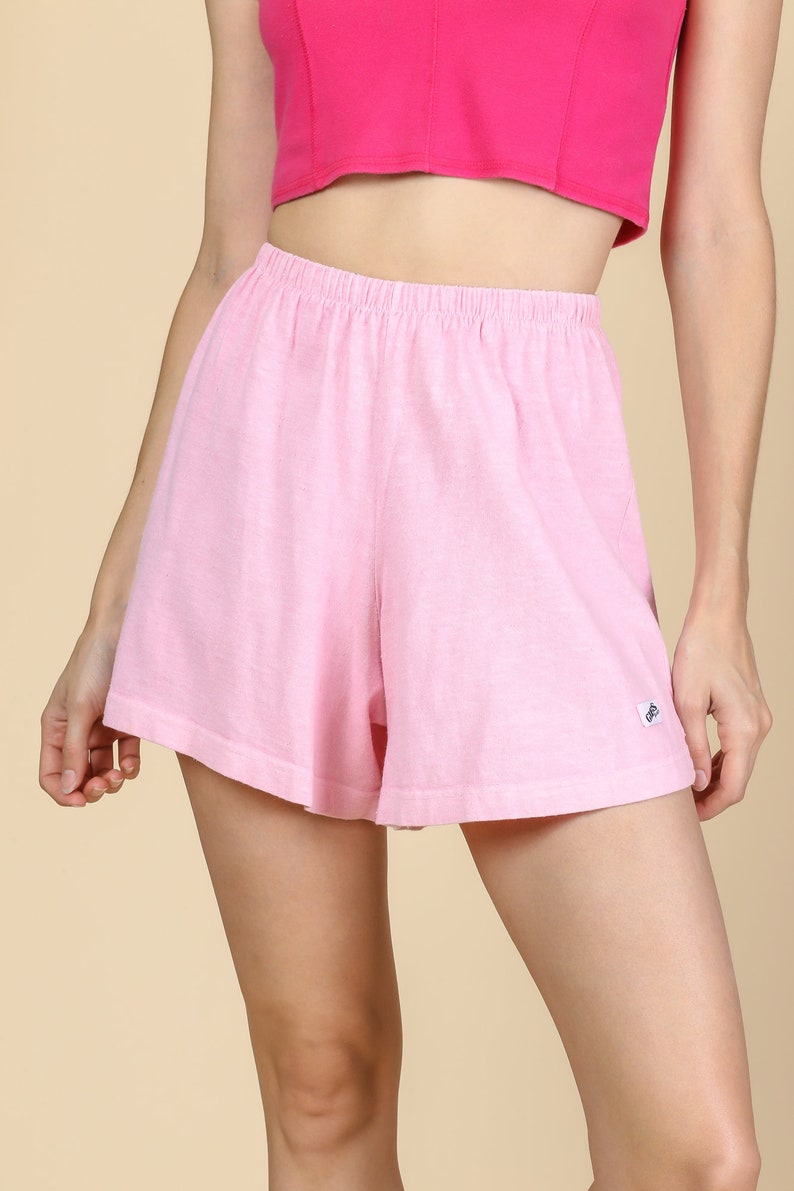 80s 90s Athletic High Waisted Streetwear Gym Shorts Small Vintage Pink ...