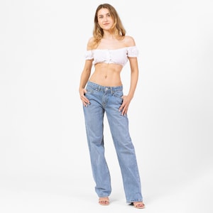 Vintage Y2K Low Rise Bootcut Jeans - Extra Small | 2000s Light Wash Denim Loose Straight Leg Jeans