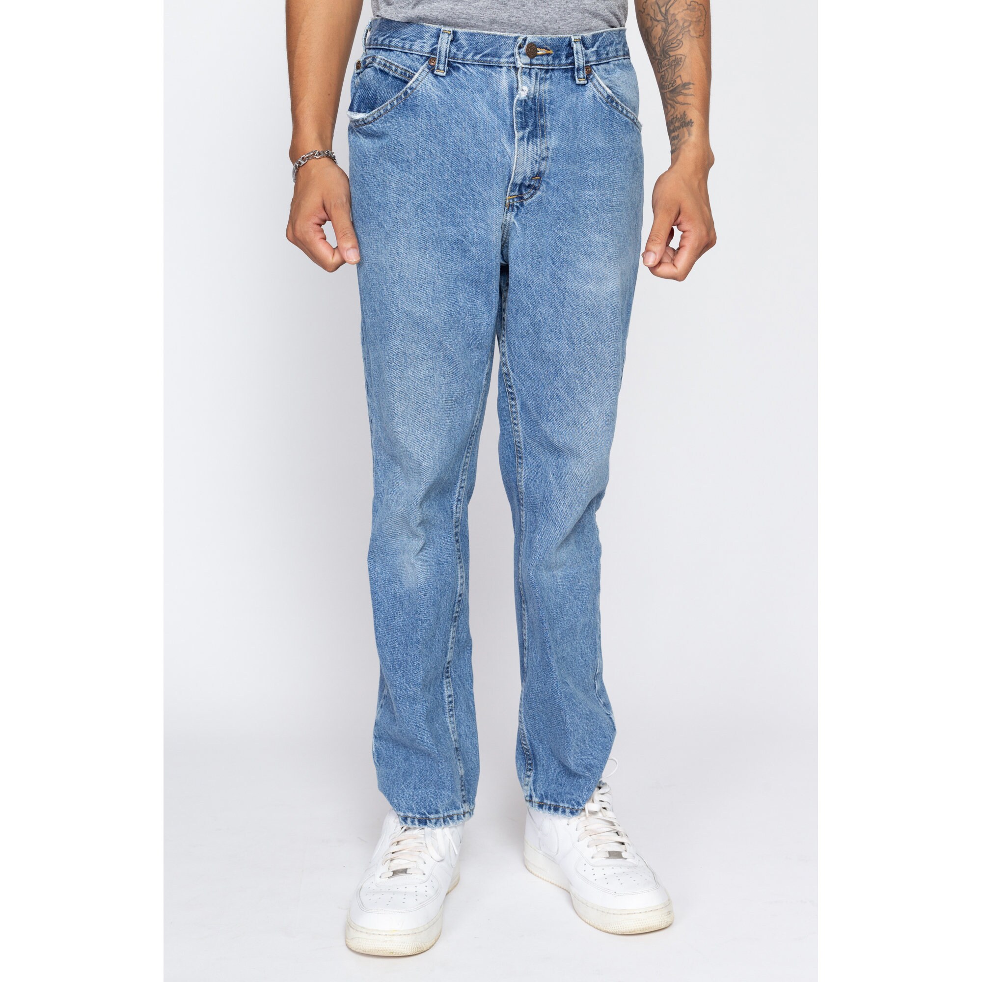 32x29 Vintage 90s Lee Jeans | Men's Medium Wash Denim Straight Leg