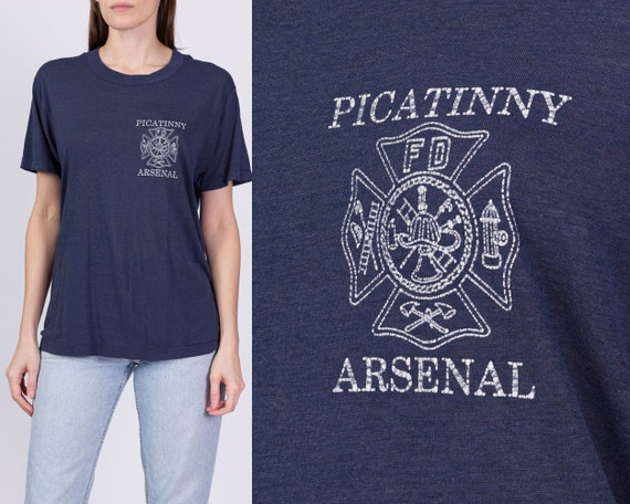 70s 80s Picatinny Arsenal Fire Department Tee Uni… - image 1