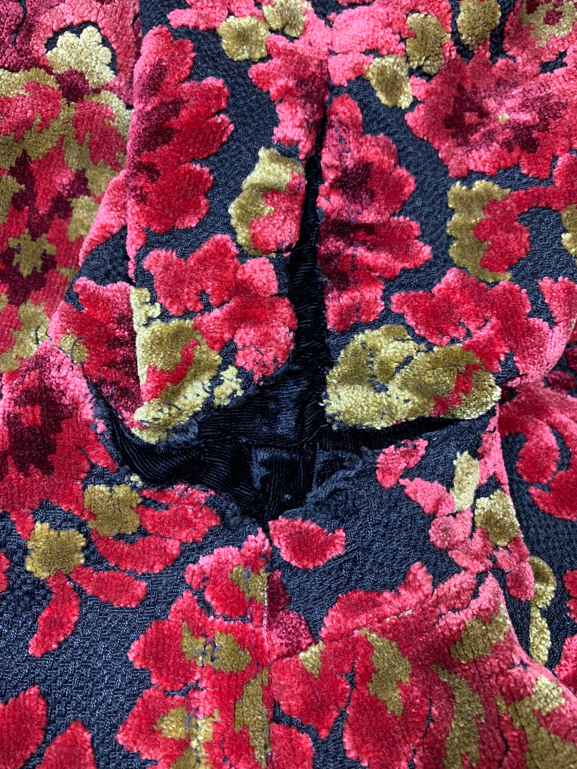 1950s Floral Open Fit Tapestry Coat Medium Vintage Velour | Etsy