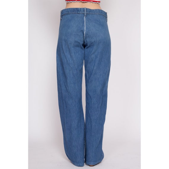 70s High Waisted Embroidered Seam Flares - Men's Medi… - Gem