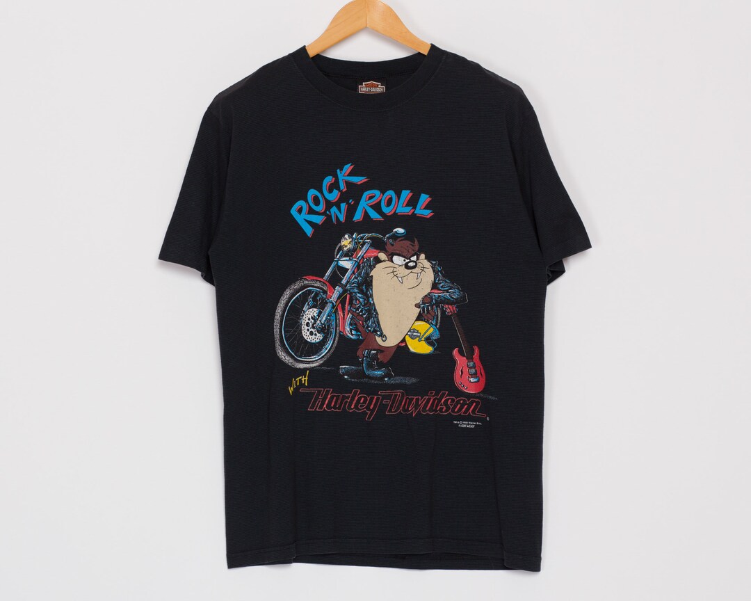 90s Taz Rock N Roll Harley Davidson T Shirt - Large | Vintage