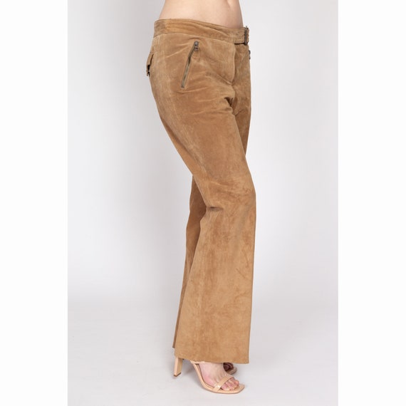 Medium 90s Tan Suede Western Trousers | Vintage M… - image 4