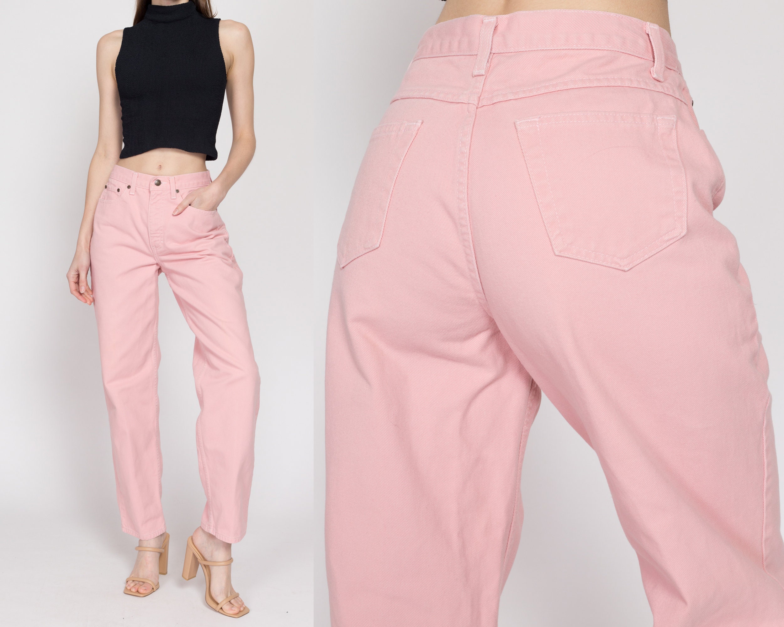 Small 90s Blush Pink High Waisted Jeans 26.5