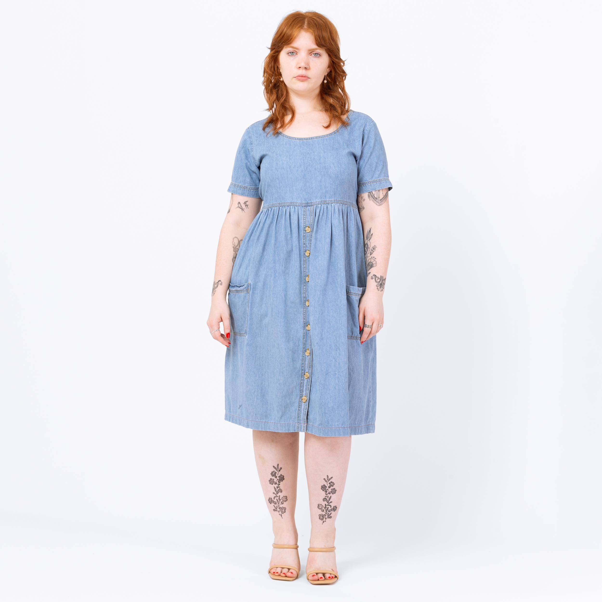 Denim Dress With Apple - Etsy