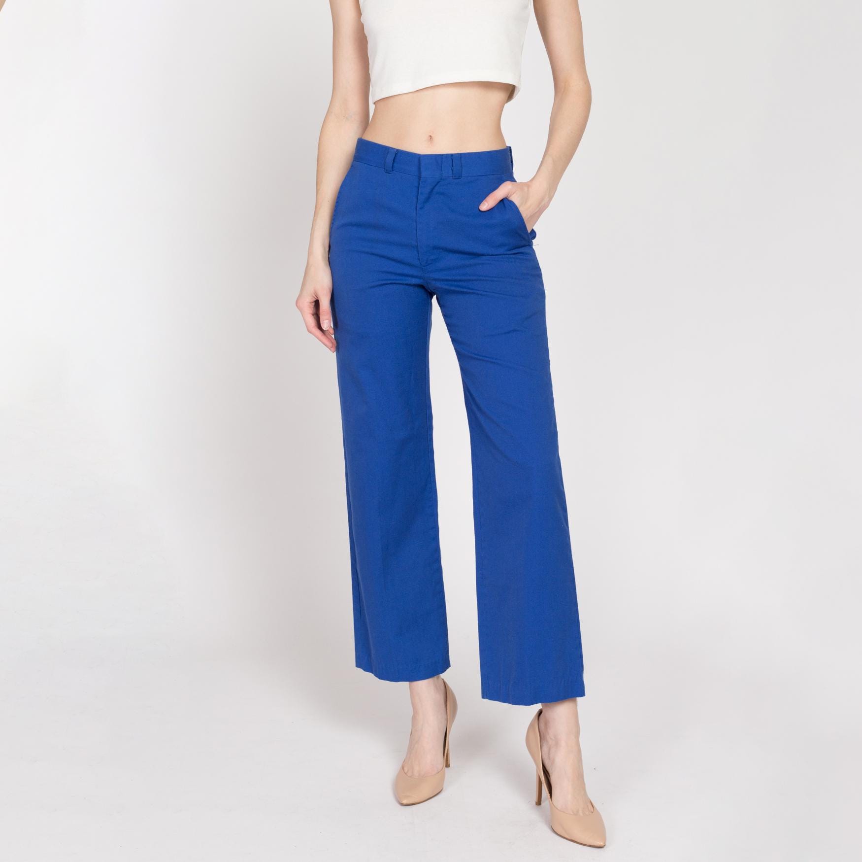 Pantalon Large Pour Fille - Taille Haute élastique - Style Rétro à Rayures - Léger Et Confortable - Quotidien Décontracté