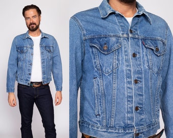 80s Levis Denim Jacket Men's Medium | Vintage Made In USA Jean Trucker Jacket