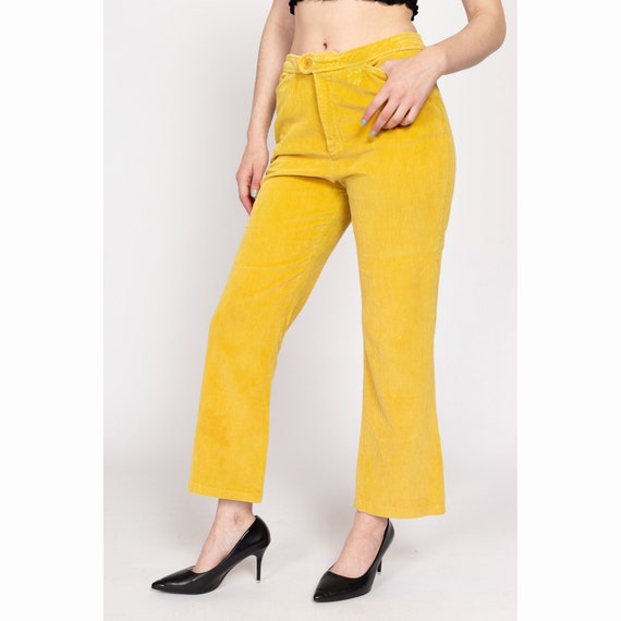 Medium 70s Yellow Corduroy Kick Flare Pants | Vin… - image 2