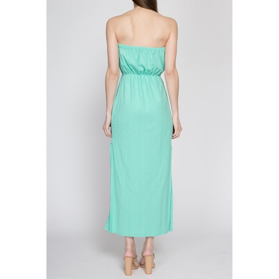 Sm-Med 70s Mint Green Velour Halter Maxi Dress | … - image 5