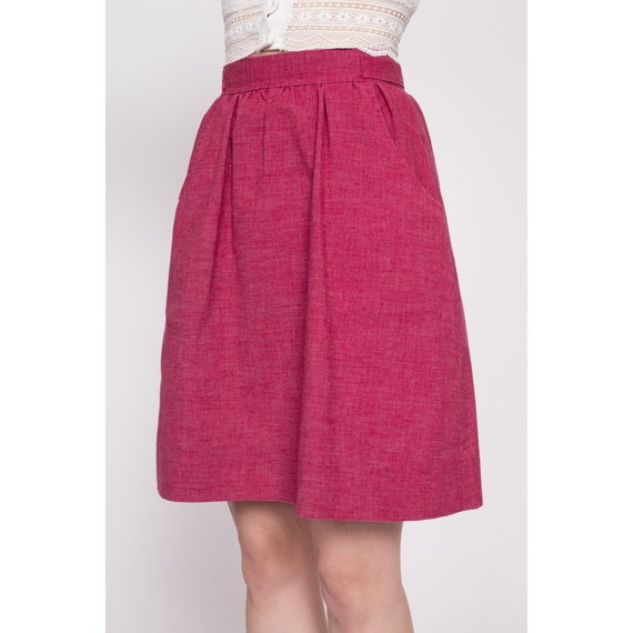 1960s Magenta Pink Mini Skirt Small | Vintage 60s… - image 4