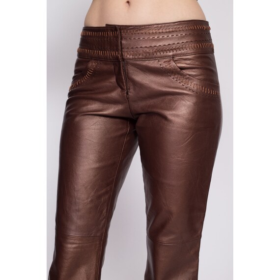 90s Y2K Cache Low Rise Leather Pants - Medium | Vinta… - Gem